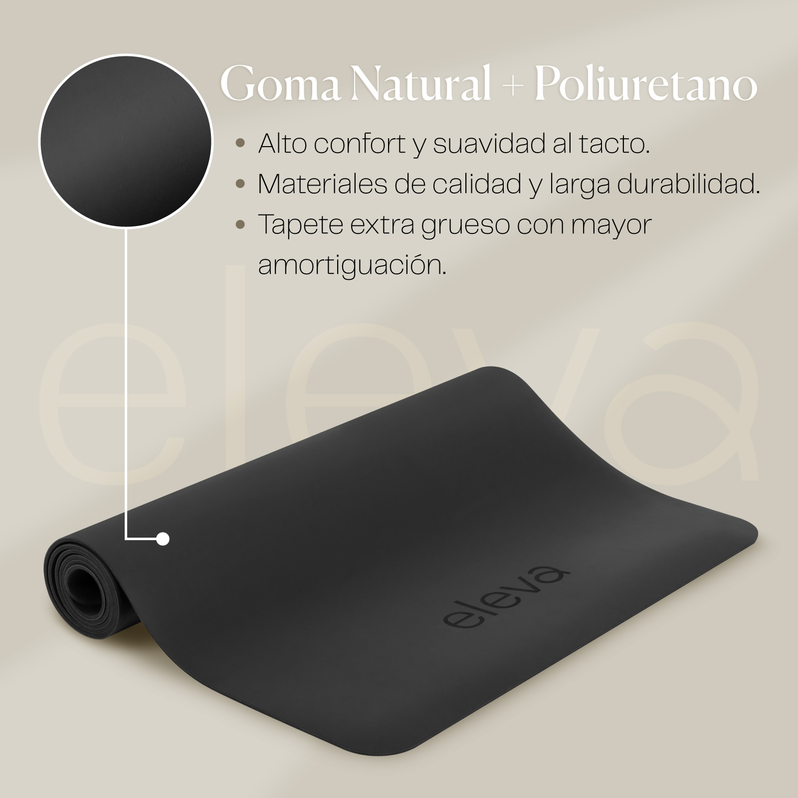 Tapete De Yoga Y Ejercicio C/ Goma Natural De Poliuretano Eleva