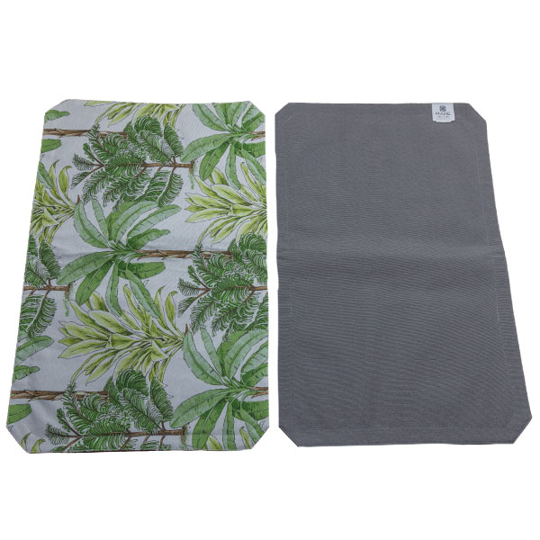 MANTEL INDIVIDUAL DOBLE VISTA PALMERAS GRIS OXFORD MARE
