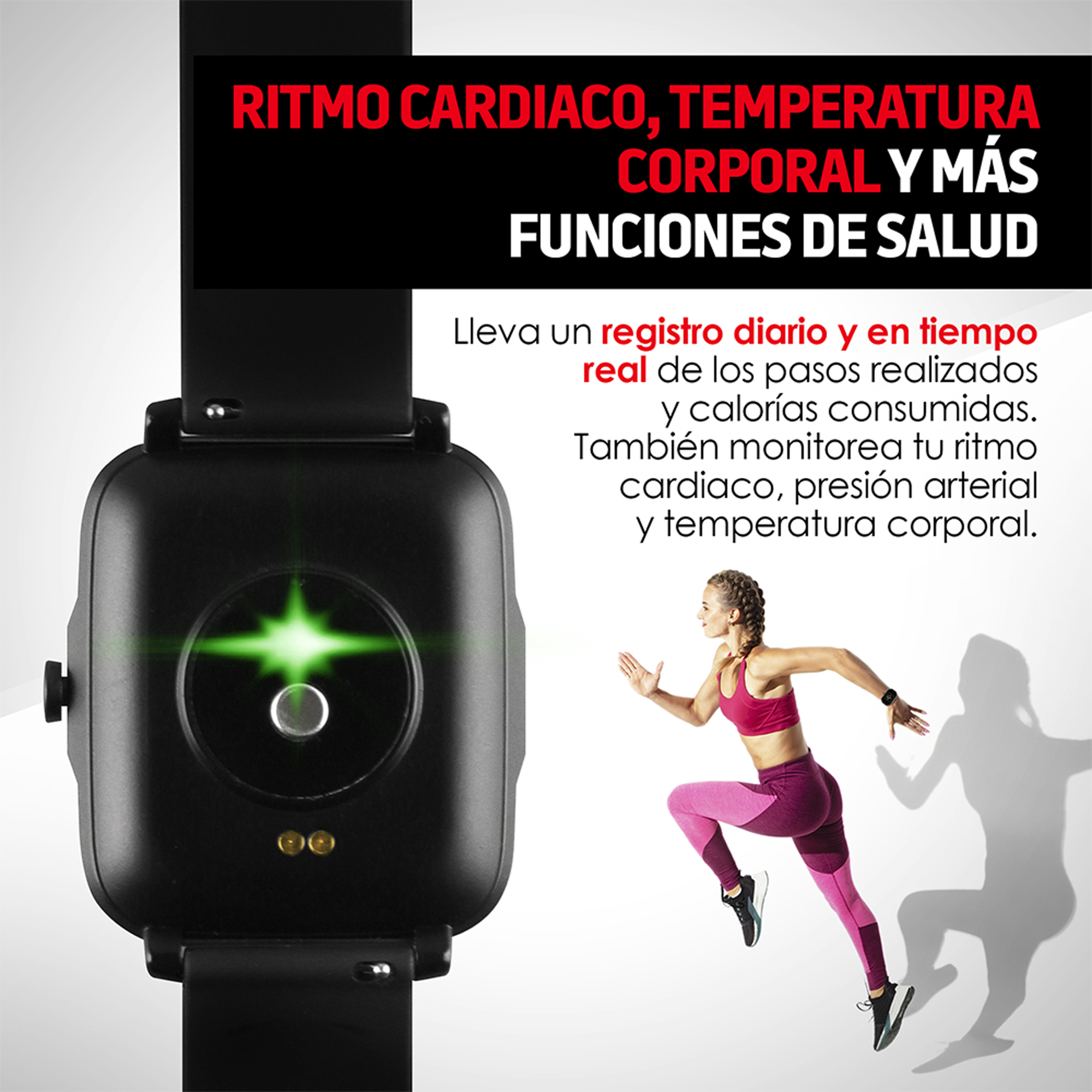 Smartwatch Reloj Inteligente Funciones de Salud Mod. W95 Redlemon