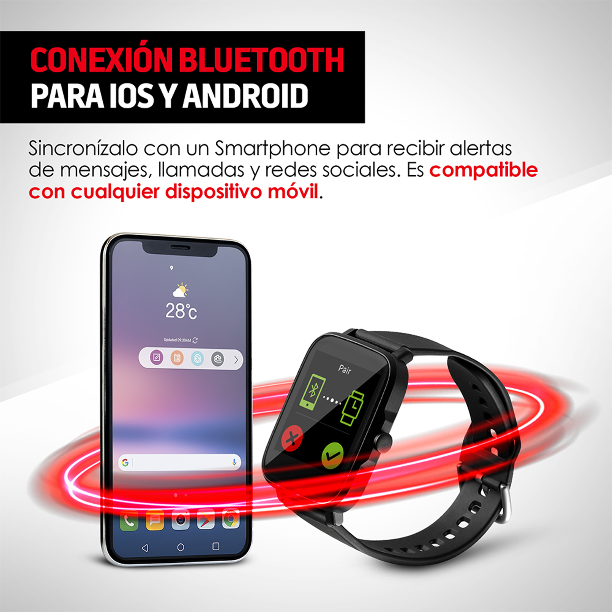 Smartwatch Reloj Inteligente Funciones de Salud Mod. W95 Redlemon