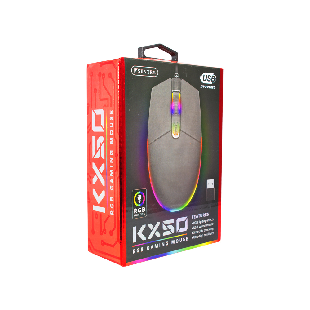 Mouse Gamer Con Luz Led Rgb Ratón Óptico Usb Sentry Gaming