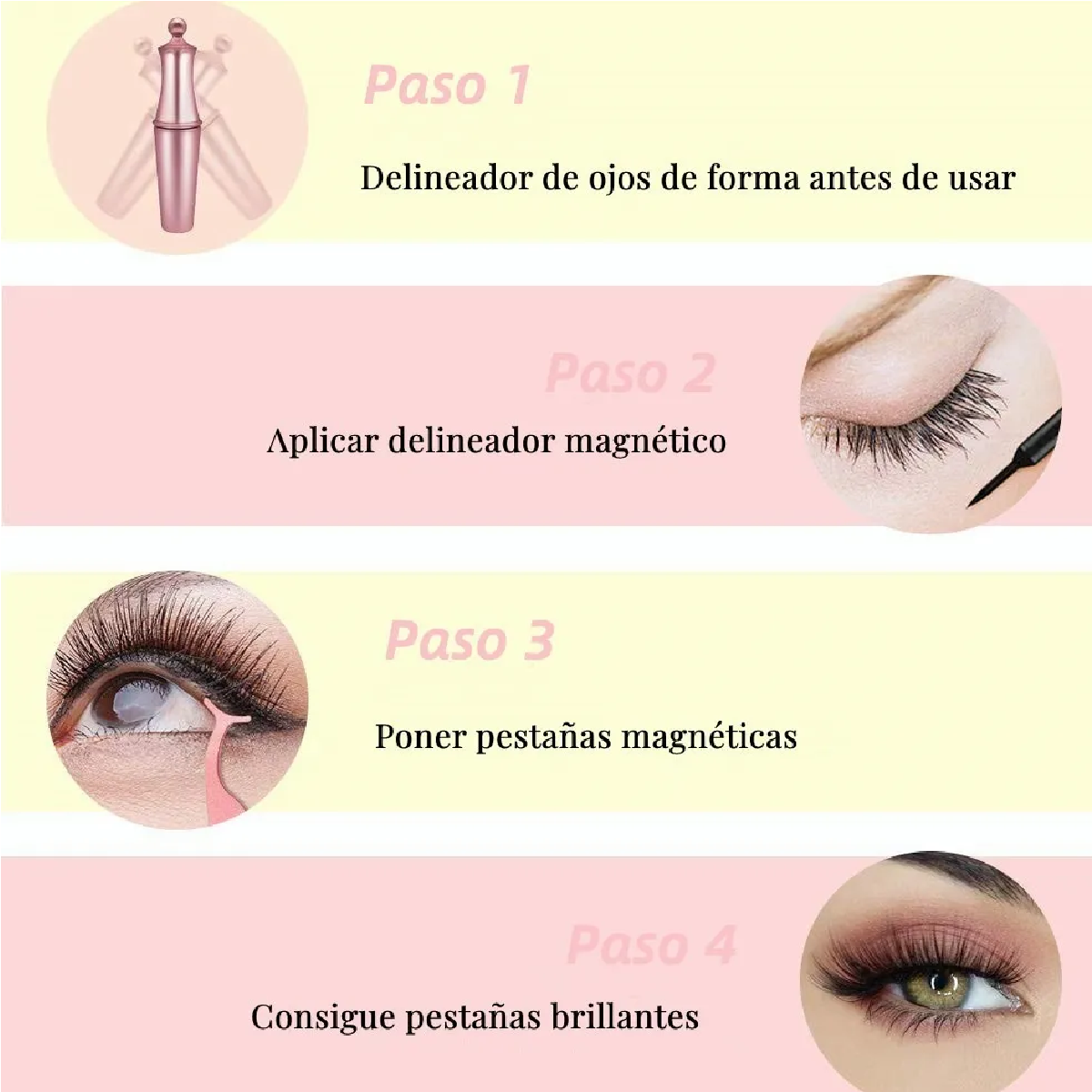 Kit de Pestañas 3d Magneticas con Delineador 