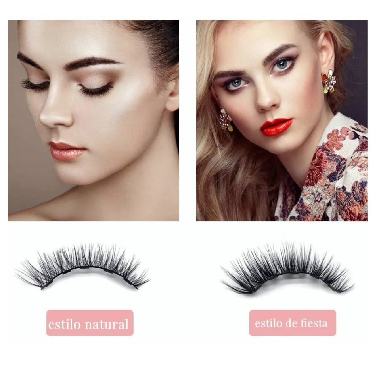 Kit de Pestañas 3d Magneticas con Delineador 