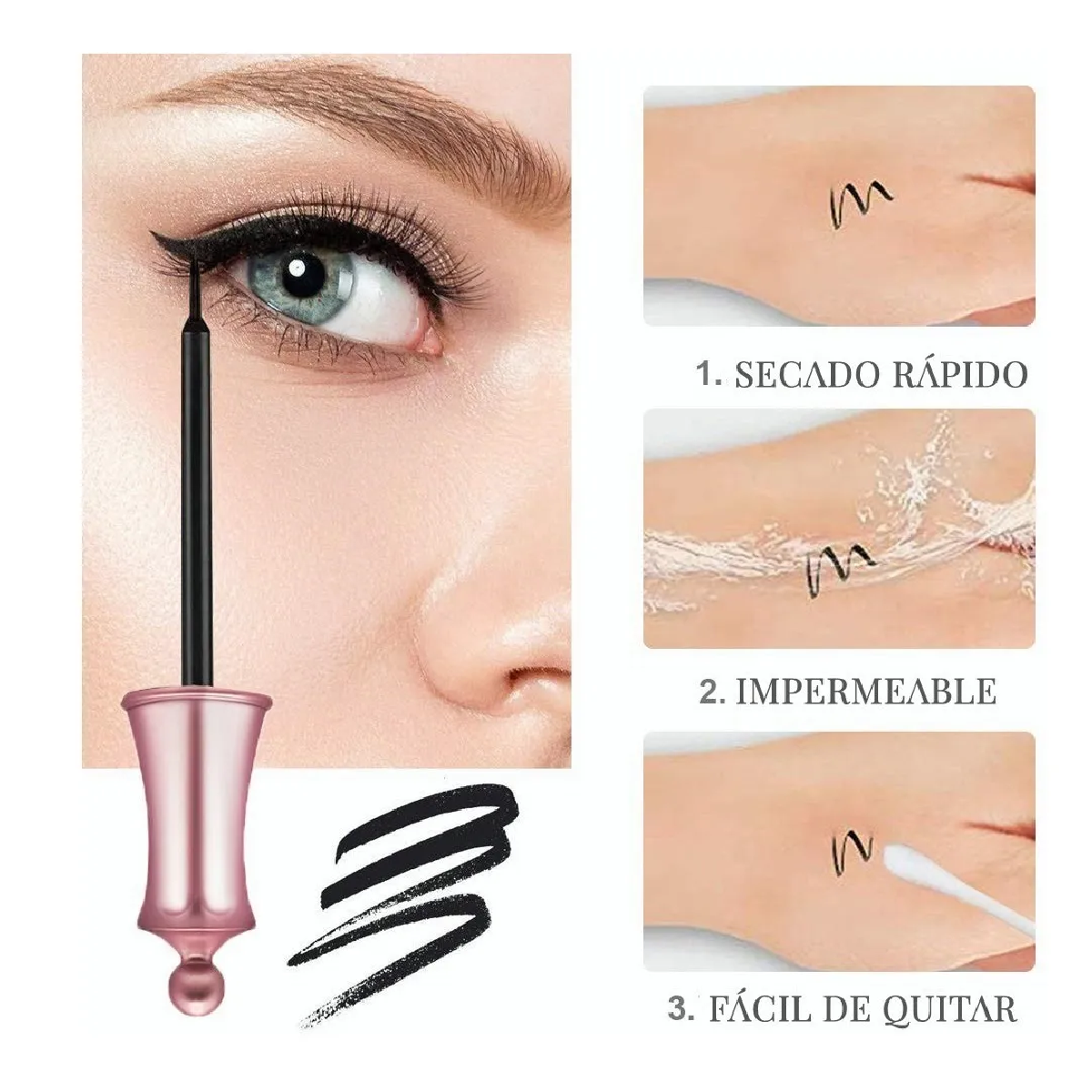 Kit de Pestañas 3d Magneticas con Delineador 