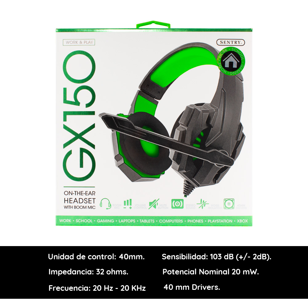Audífonos Con Micrófono Alámbrico Gamer Diadema Gaming Verdes Gx150 Verde