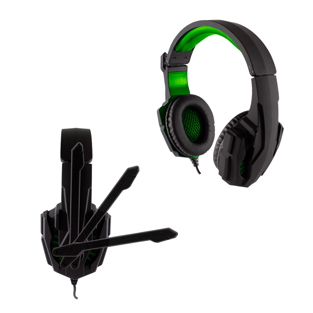 Audífonos Con Micrófono Alámbrico Gamer Diadema Gaming Verdes Gx150 Verde