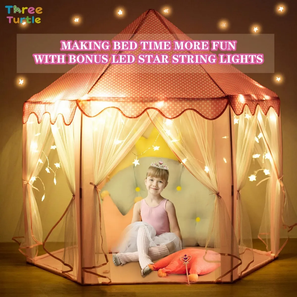 Casita Castillo Princesa Tipo Tienda Para Niñas Rosa 