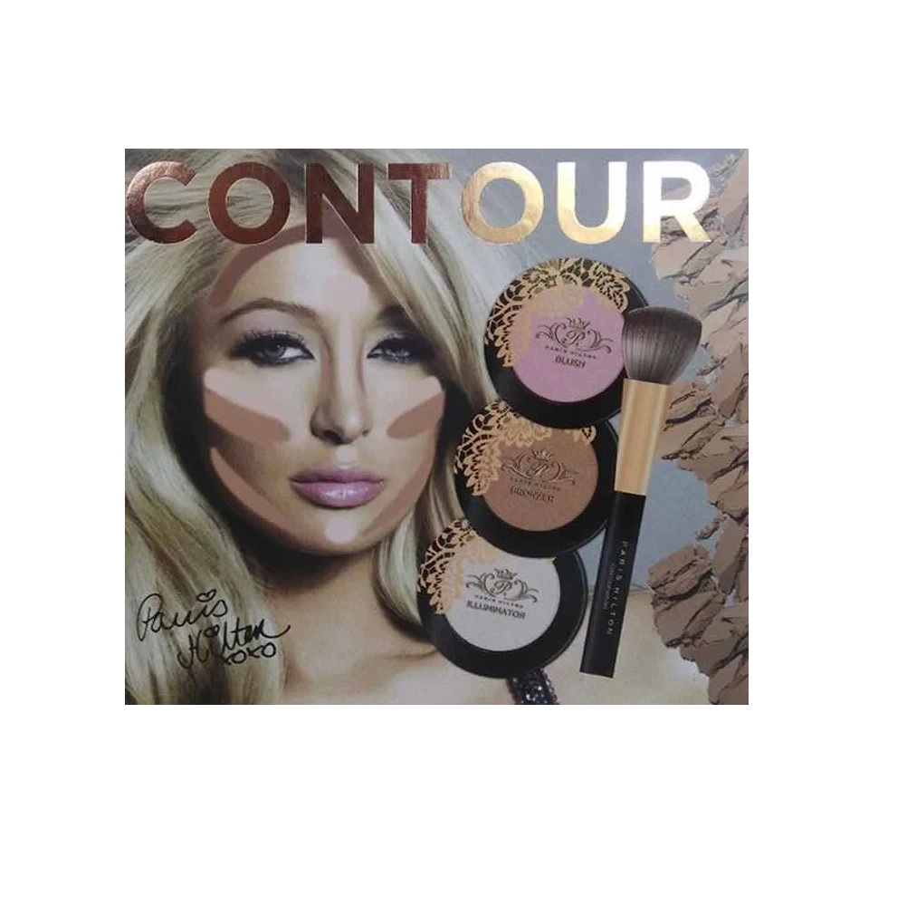 Set Paris Hilton Contour Rubor/Bronceador/Iluminador/Contorno/Brocha