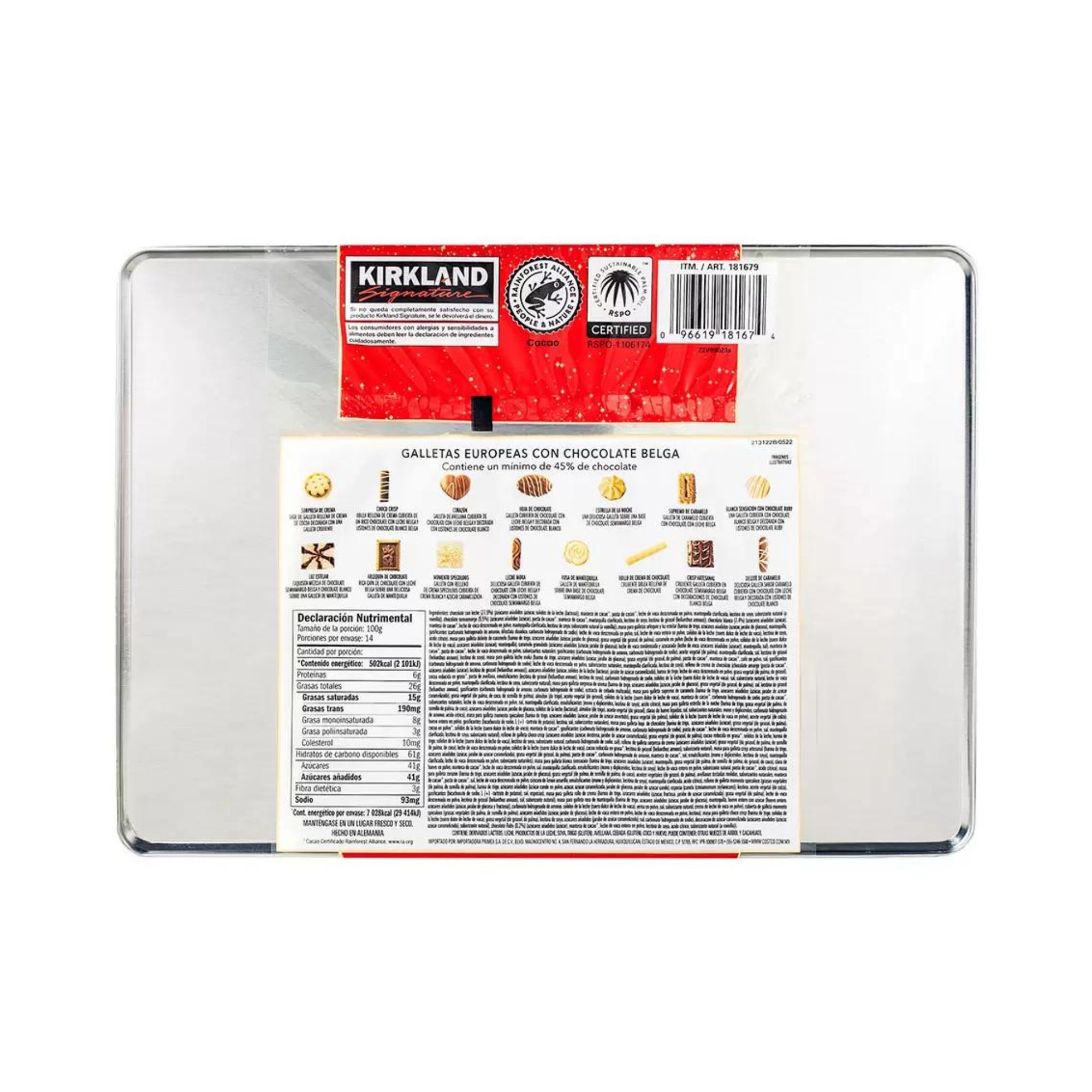 Galletas Europeas Con Chocolate Belga Kirkland 1.4 Kg