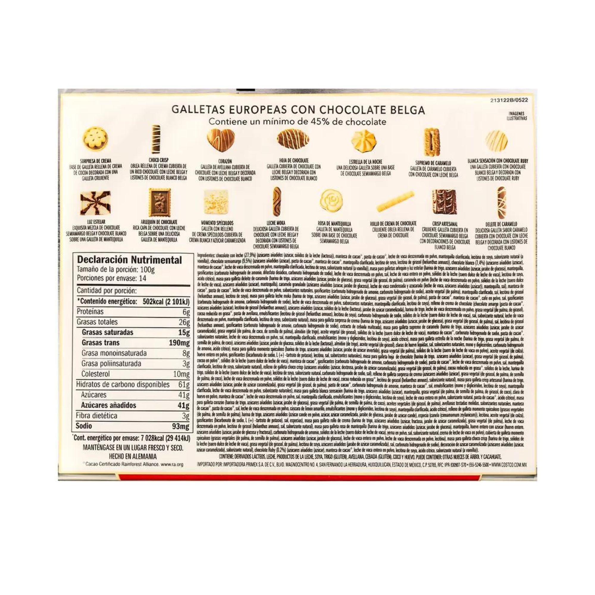 Galletas Europeas Con Chocolate Belga Kirkland 1.4 Kg