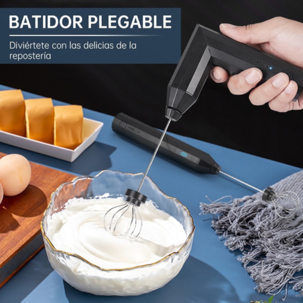 Batidor Eléctrico De Globo Para Leche Y Café, 3 Velocidades