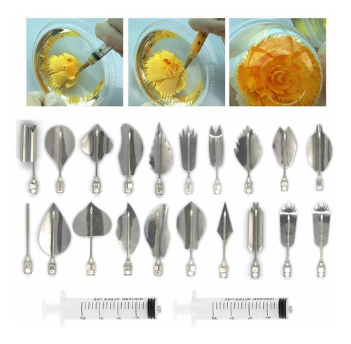 Kit De 20 Gubias Boquillas Jeringa Para Decoracion Gelatina