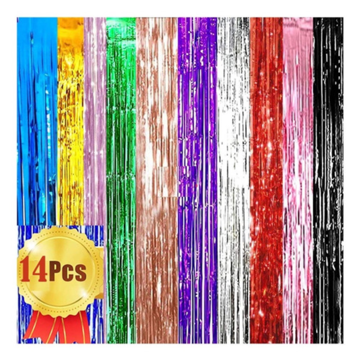 14 Cortina Papel Metalica Fiesta Decoracion Lluvia