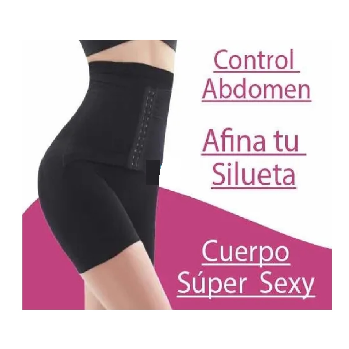 Panty Faja Short Reductora Moldeadora Doble Compresión Negro XL/2XL