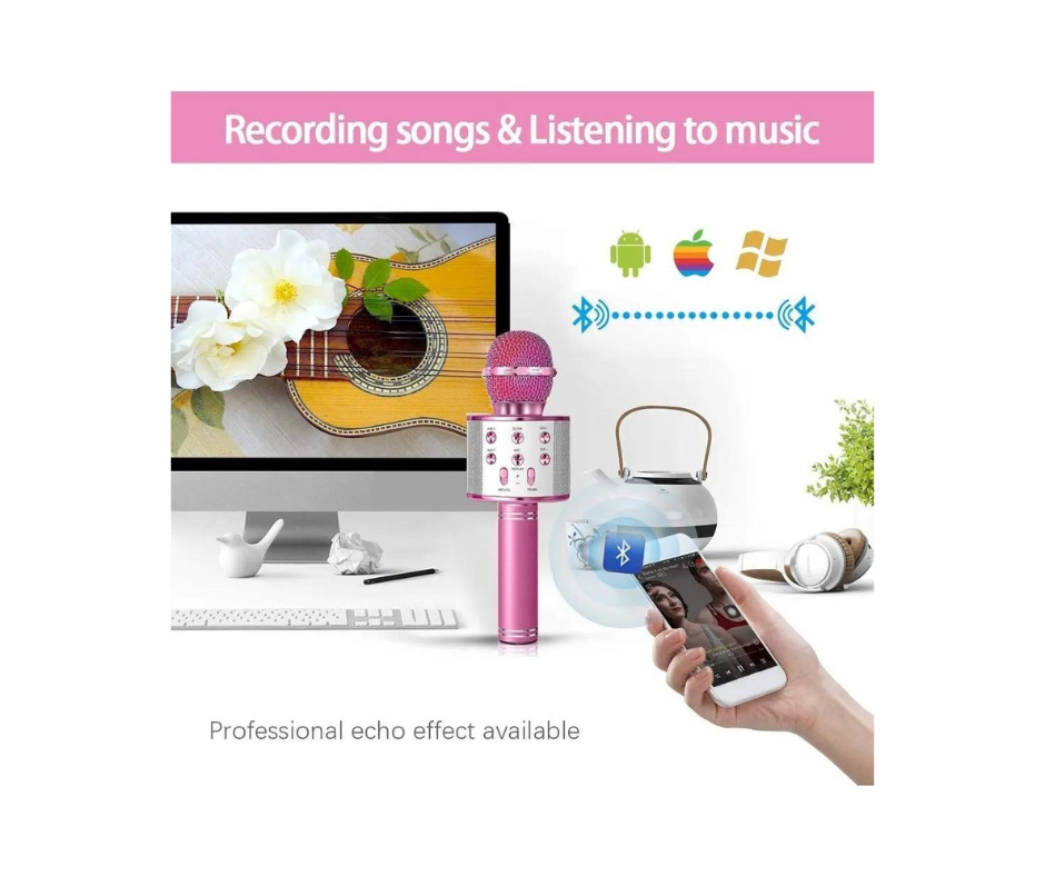 Micrófono De Karaoke Inalámbrico Con Bluetooth Y Bocina