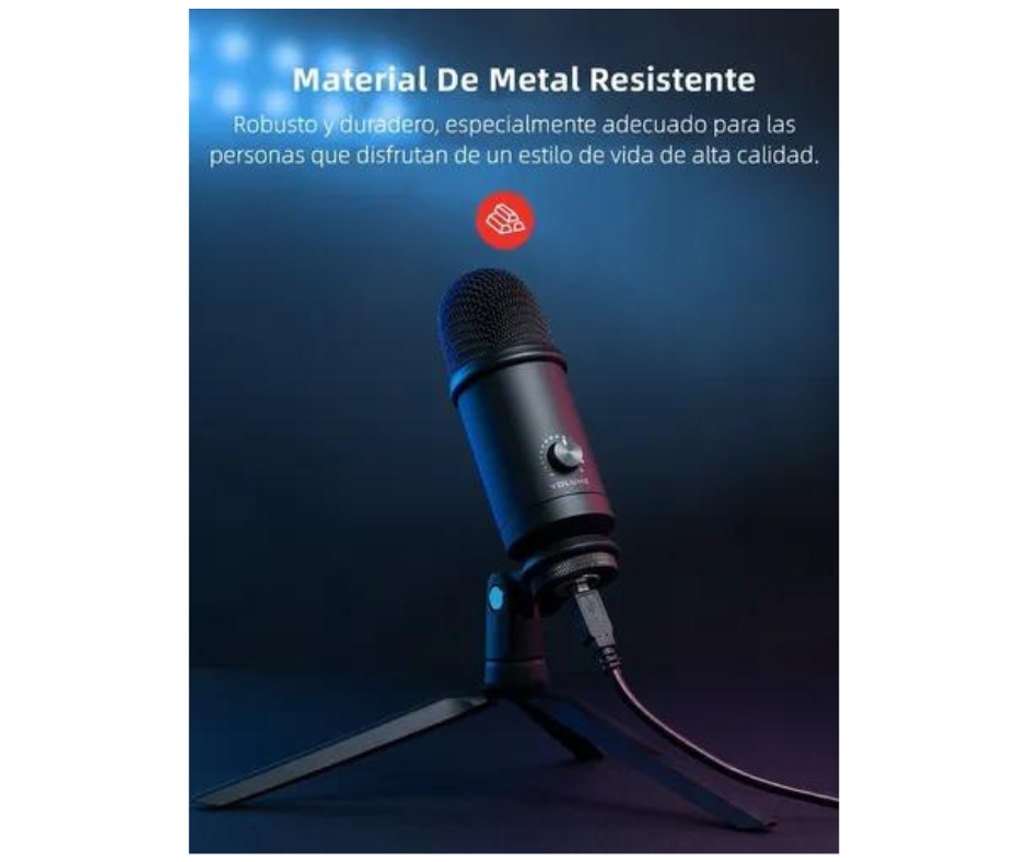 Microfono Para Pc Condensador Victure Gamer Usb Con Trípode