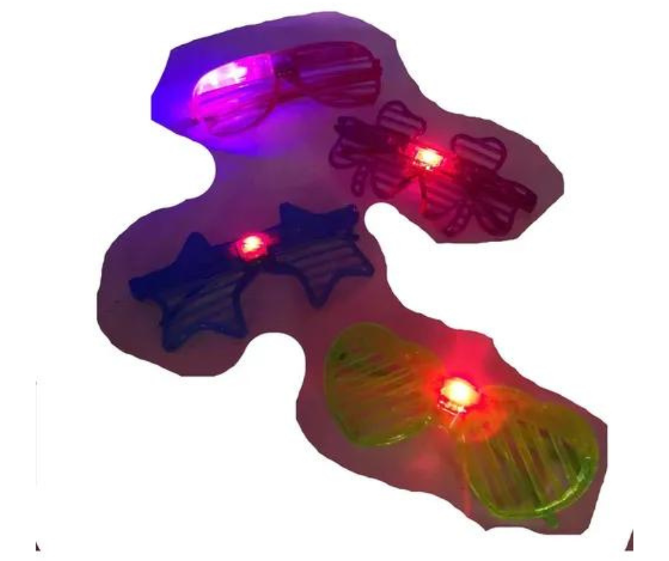 Lentes Luminosos Neon Led Fiesta Disco Disfraz Pack 12pz