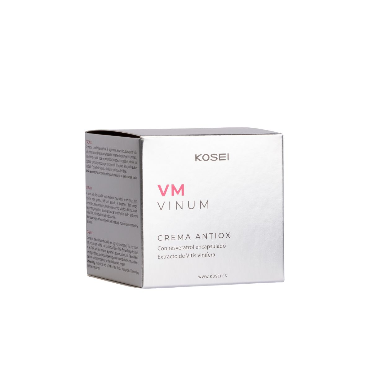 Crema anti edad con resveratrol y vitamina E, 50 ml, KOSEI VM VINUM.