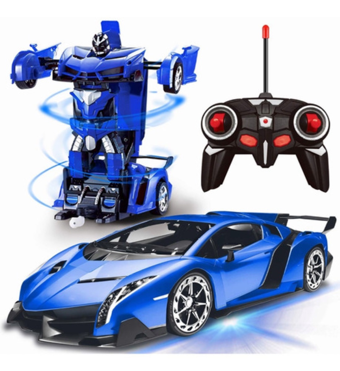 Baztoy Coche Robot 2 En 1 - Transformación Con Control Remoto 2.4GHz - Rotación 360° - Batería Recargable