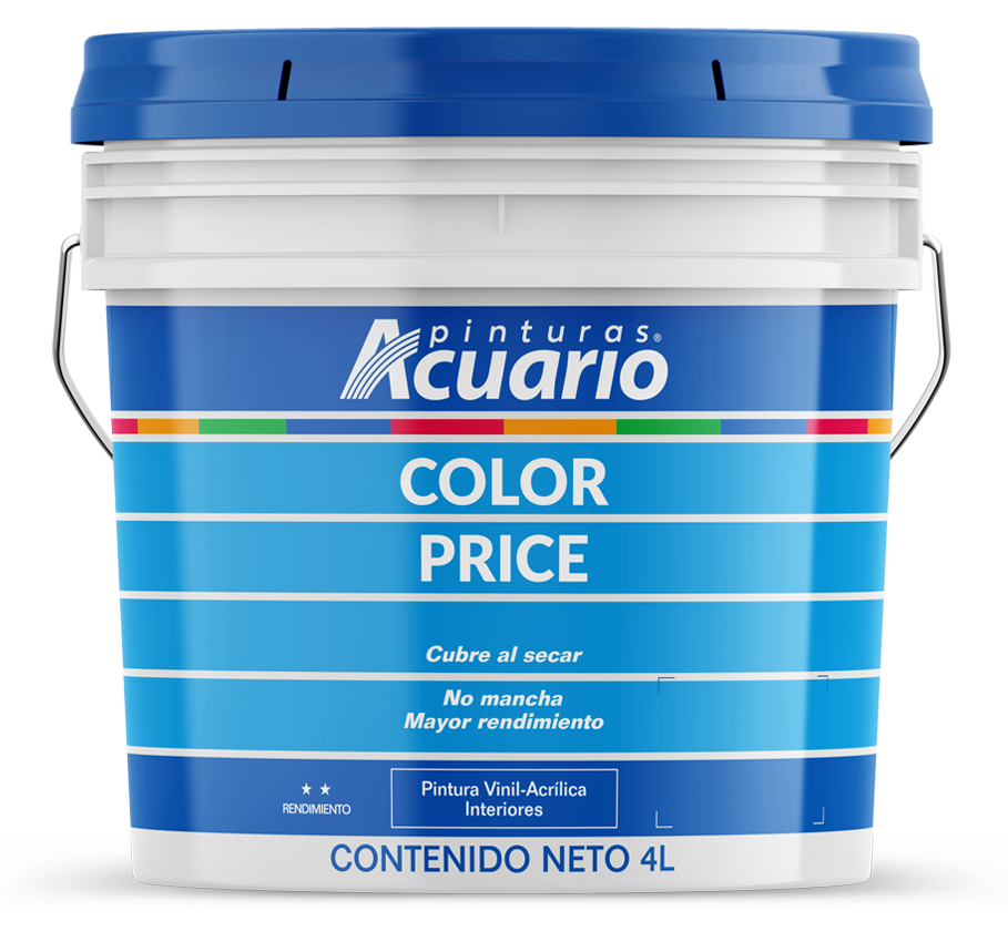 Pintura Color Price Color Blanco 4 Lt Acuario VA80040