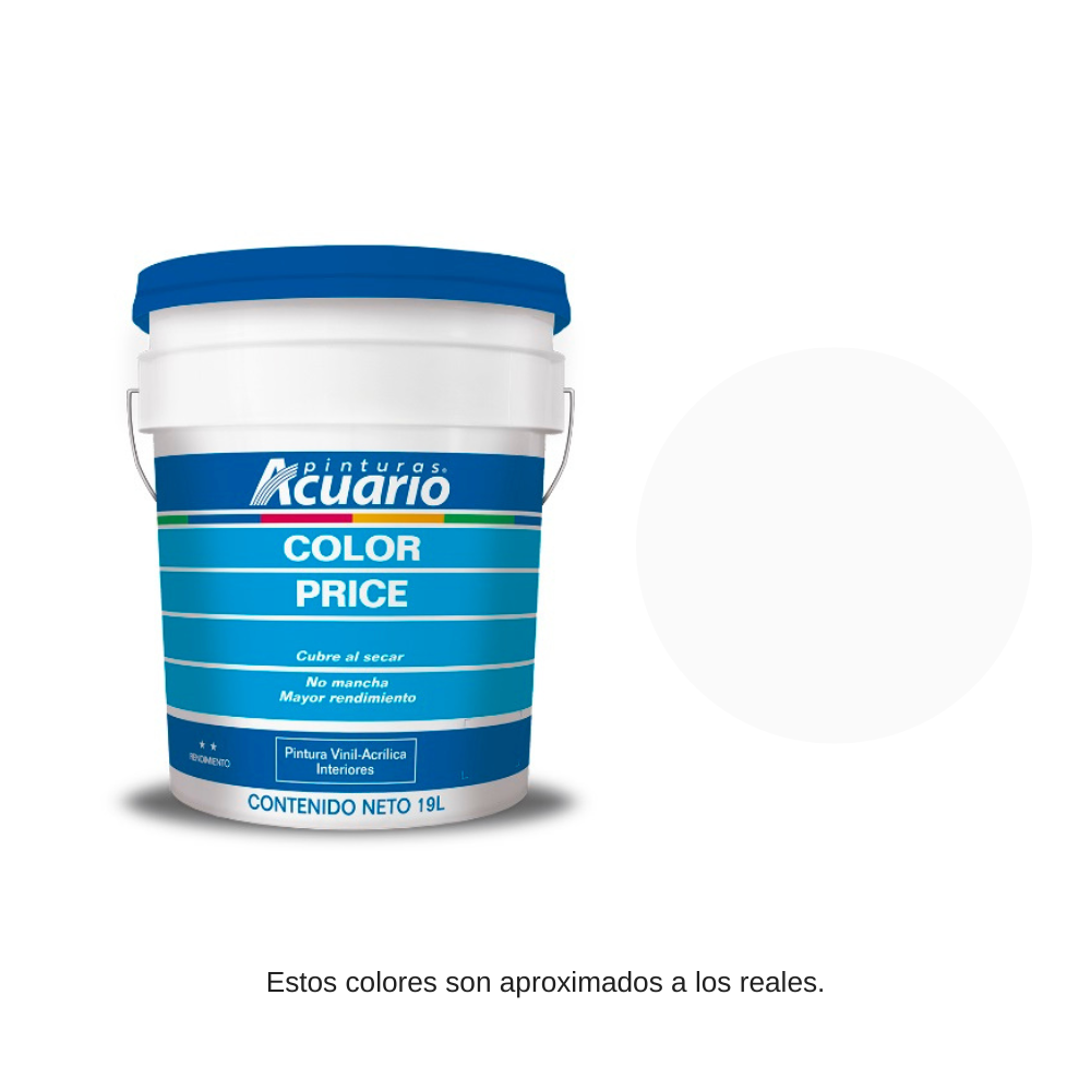 Pintura Color Price Color Blanco 19 Lt Acuario VA80090