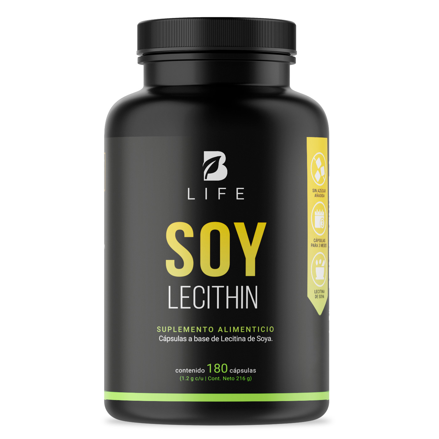 Lecitina De Soya De 180 Cápsulas Soy Lecithin B Life