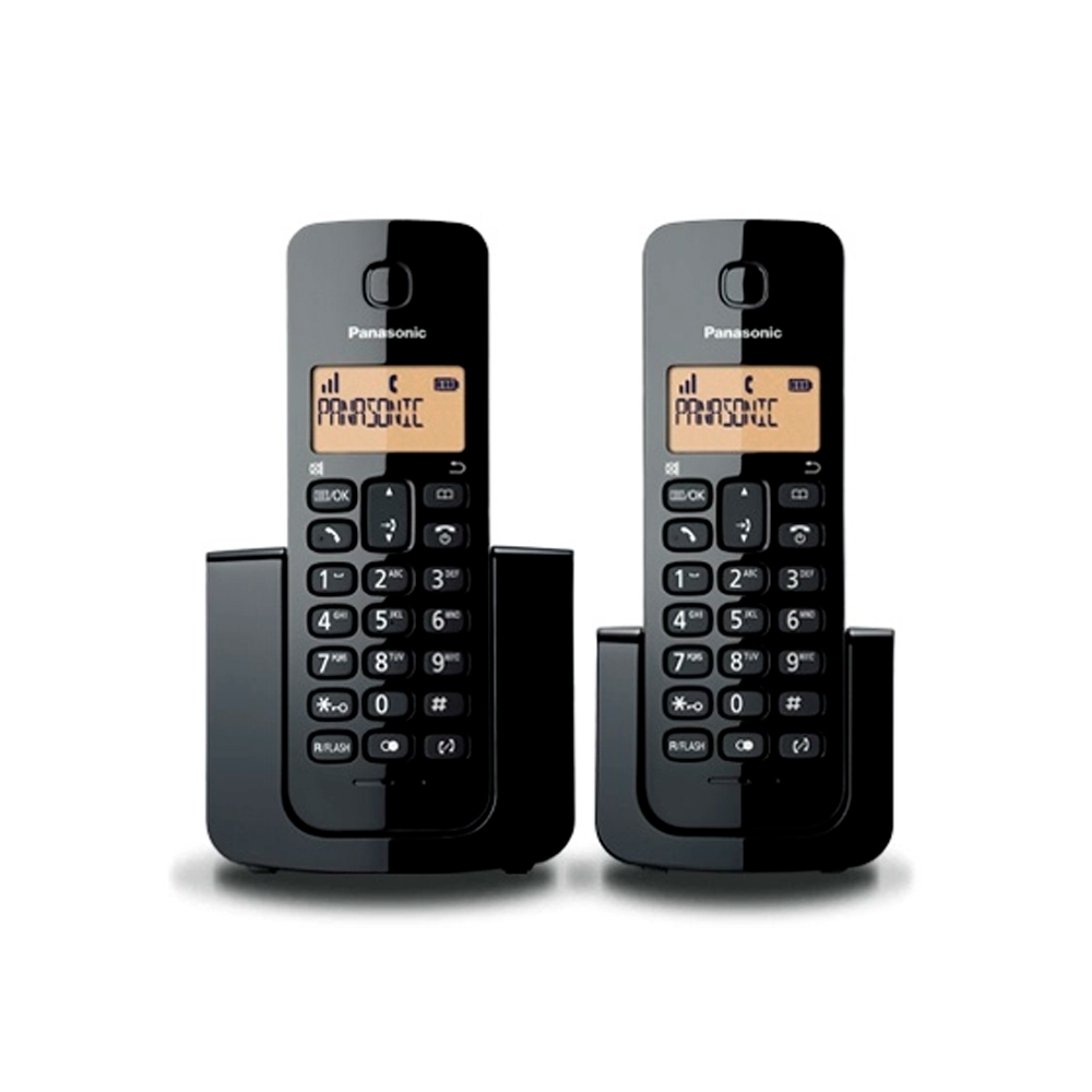 Panasonic Teléfono Inalámbrico con 2 Teléfonos Negro.
