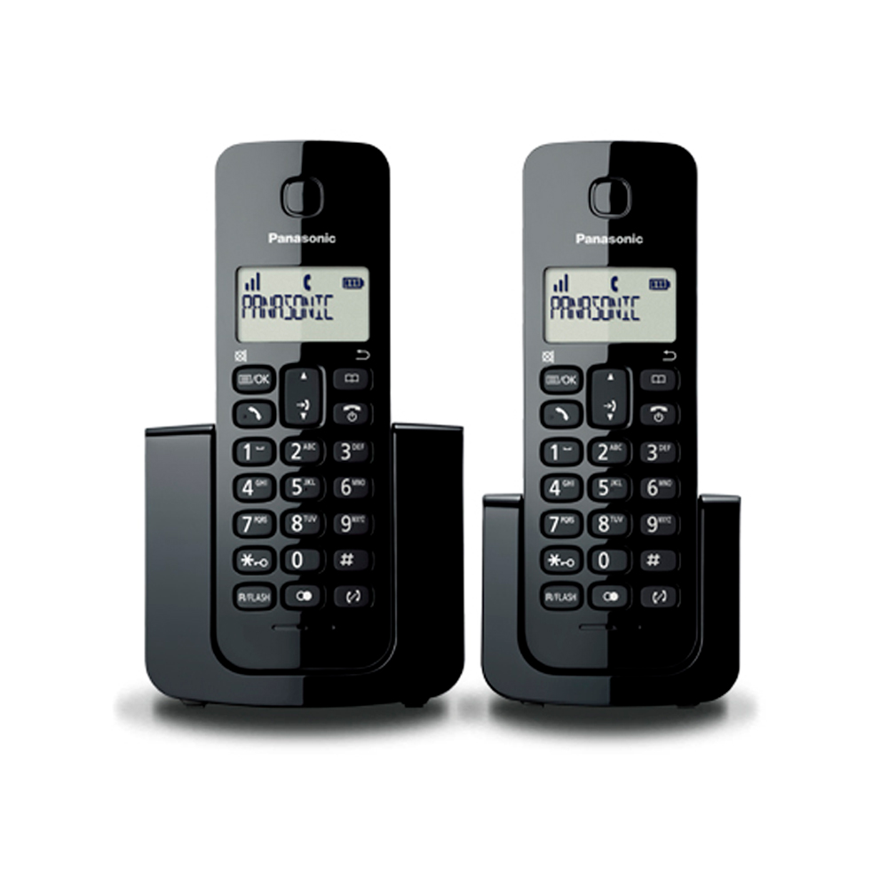 Panasonic Teléfono Inalámbrico con 2 Teléfonos Negro.