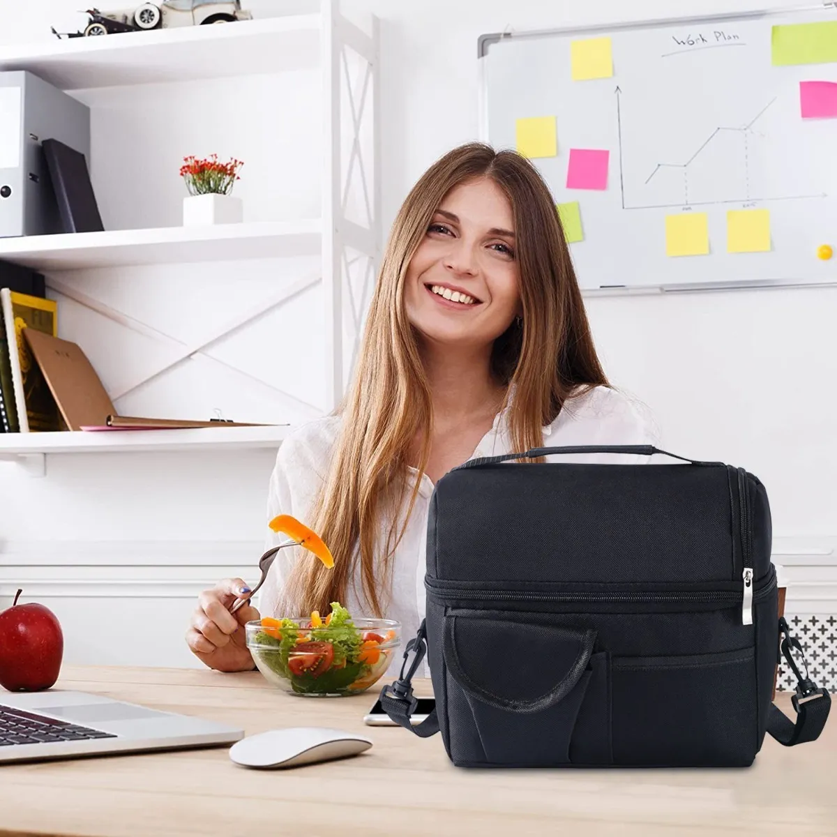 Lonchera  Térmica Gran Capacidad,  De Hombro Negro