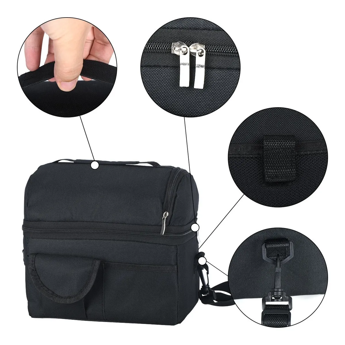 Lonchera  Térmica Gran Capacidad,  De Hombro Negro