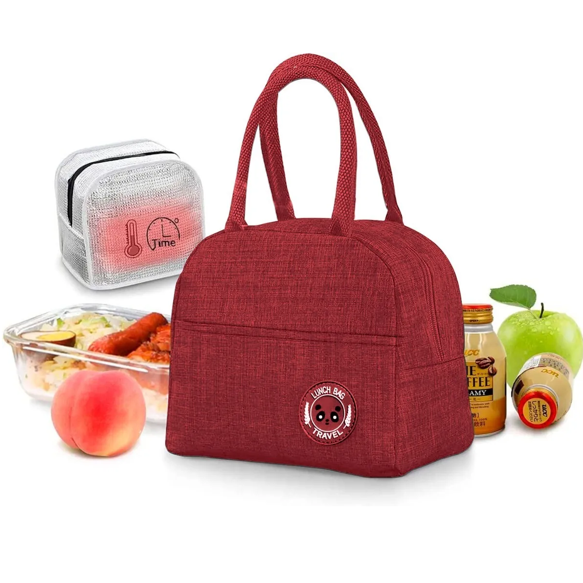 Lonchera Térmica Con Bolsa Lunch Aislamiento Frío Y Calor Roja