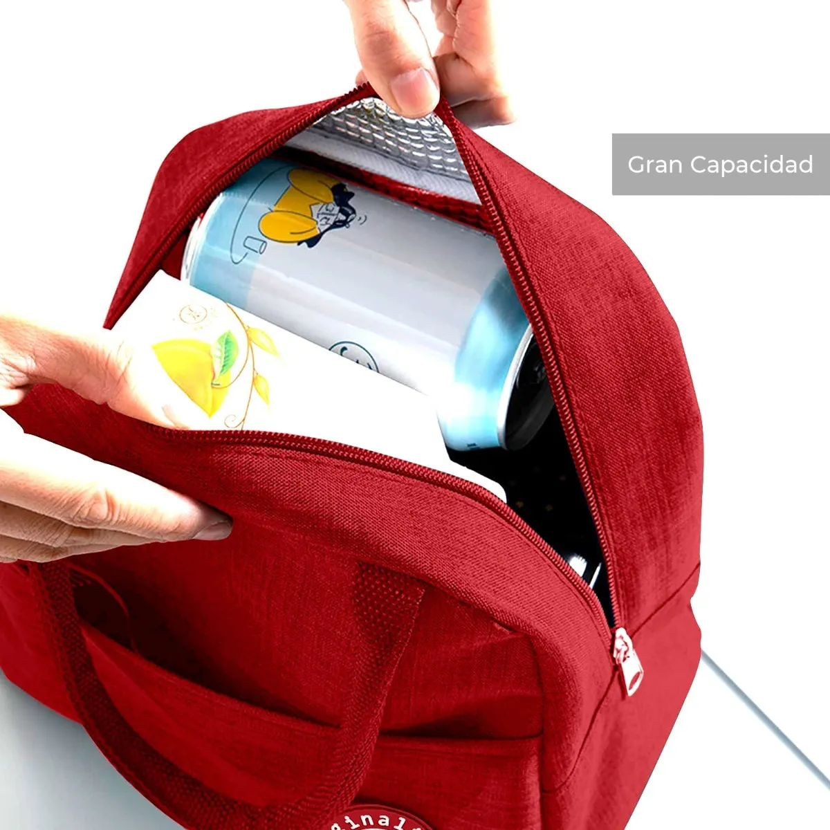 Lonchera Térmica Con Bolsa Lunch Aislamiento Frío Y Calor Roja