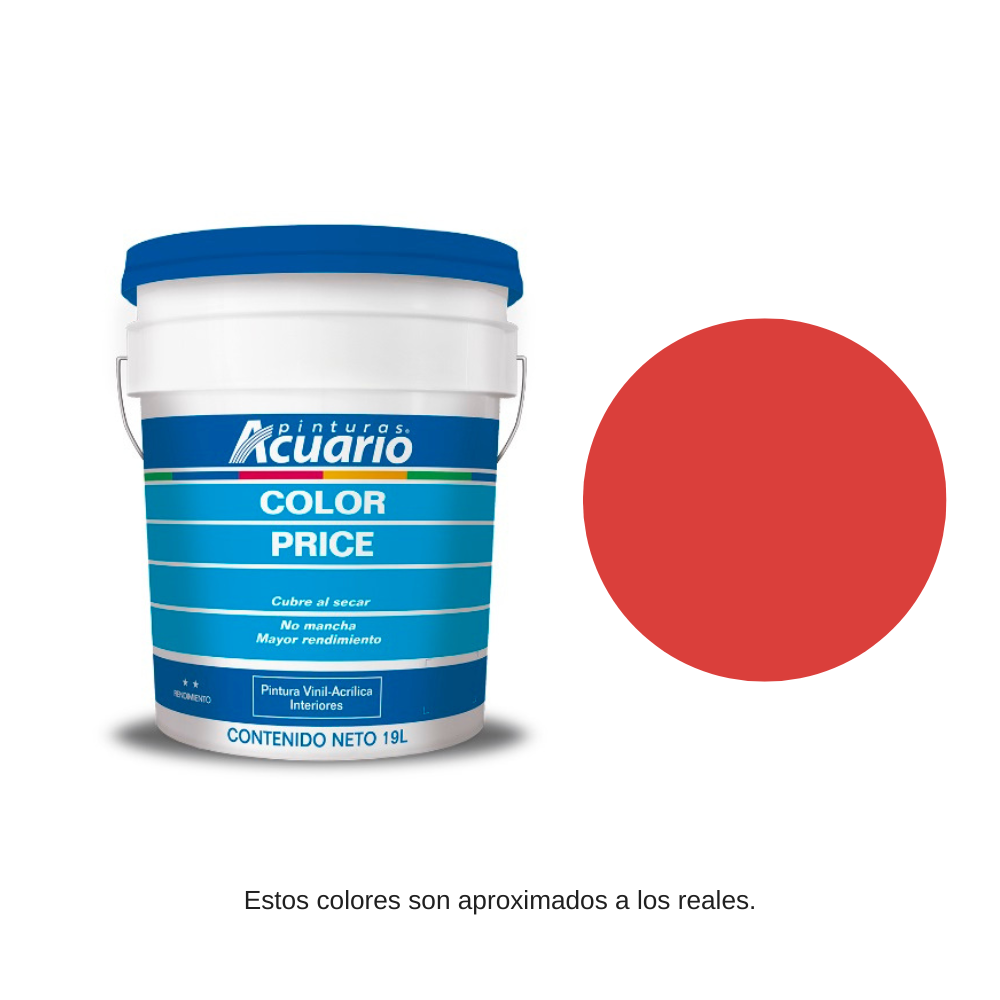 Pintura Color Price Color Rojo Intenso 19 Lt Acuario VA80990