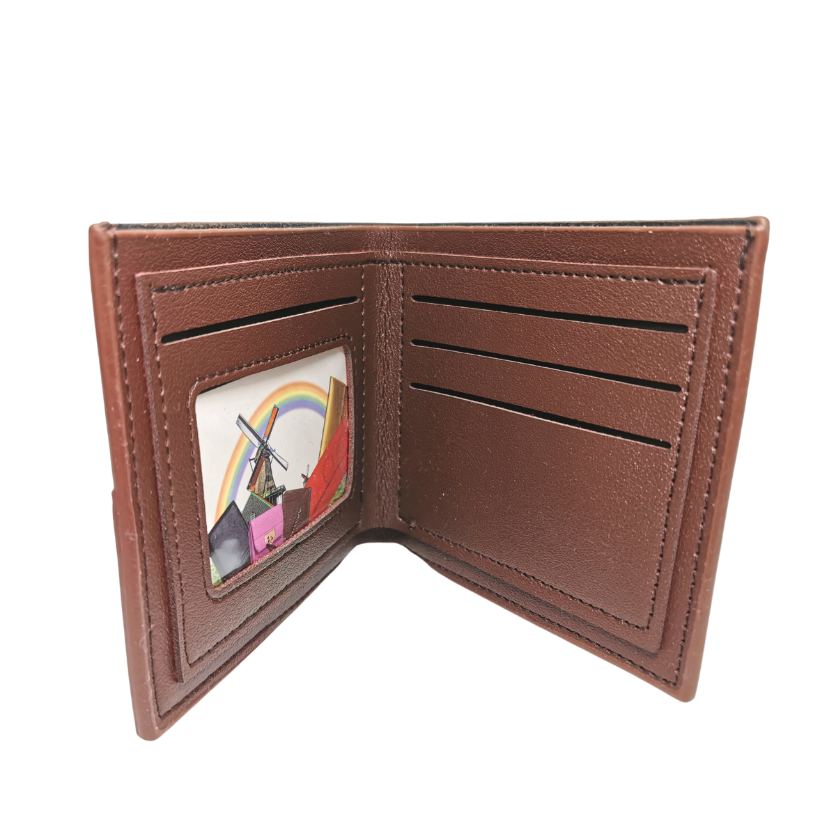 Cartera Caballero Compartimentos Color Café Tarjeta Billete Moda Hombre Billetera