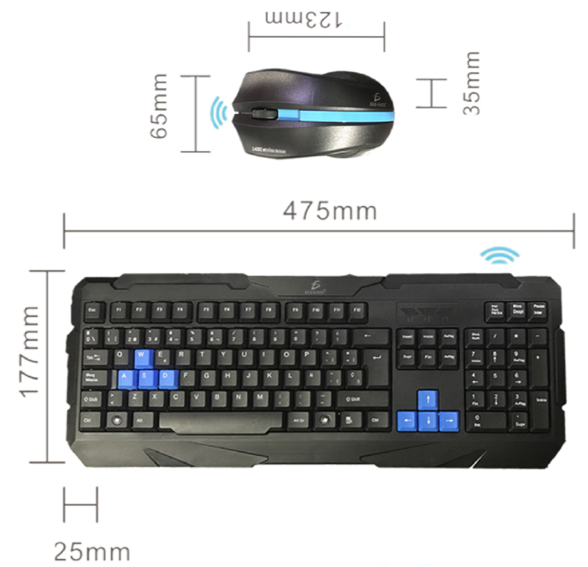 Kit De Mouse Y Teclado Inalambrico Tipo Gamer