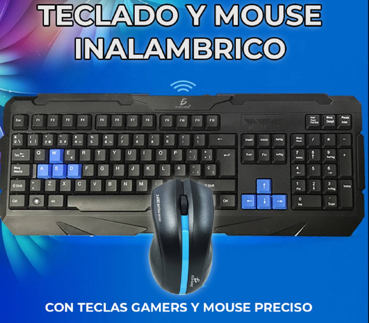 Kit De Mouse Y Teclado Inalambrico Tipo Gamer