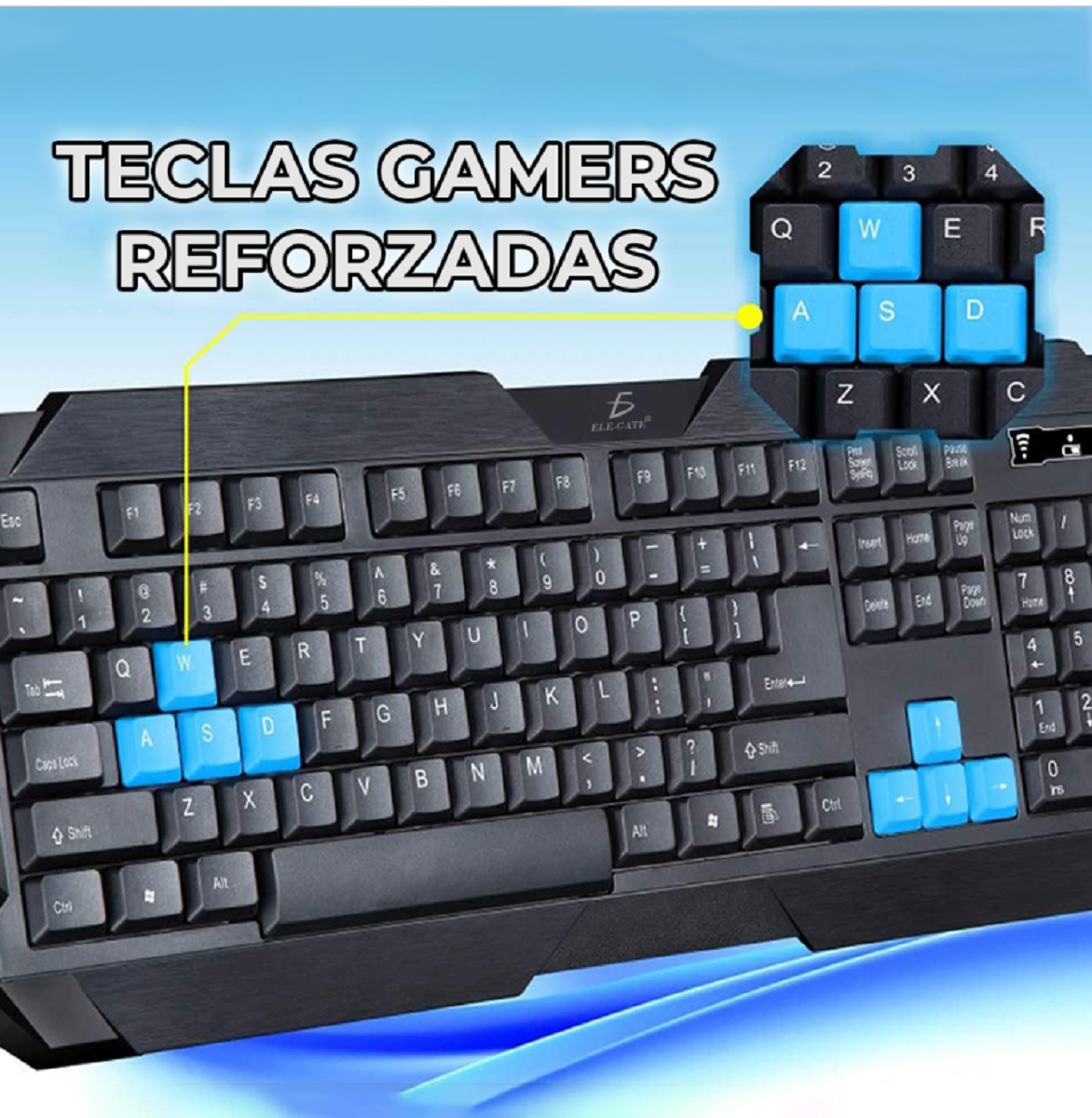 Kit De Mouse Y Teclado Inalambrico Tipo Gamer