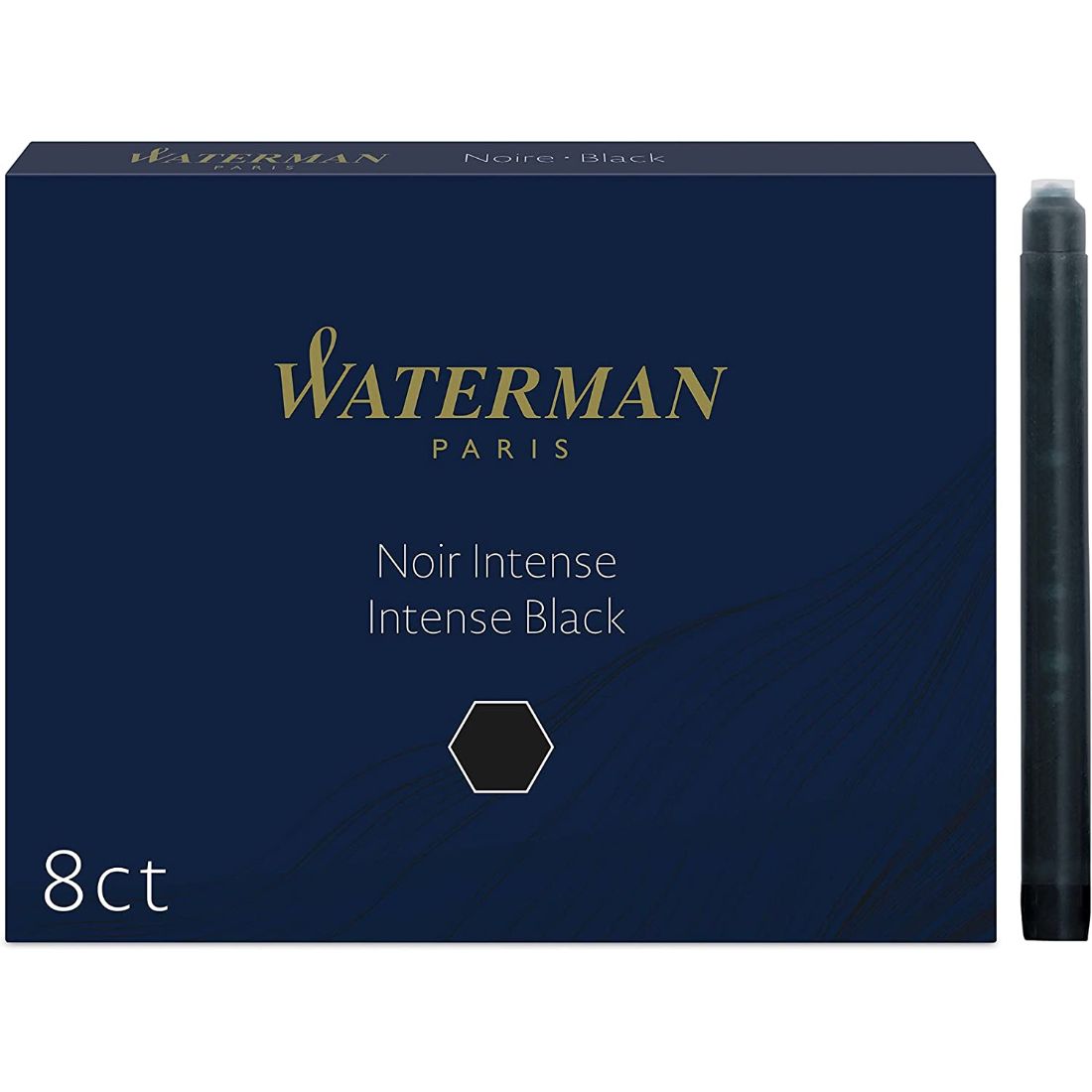 WATERMAN Cartuchos de Tinta estándar permanente, Color Negro