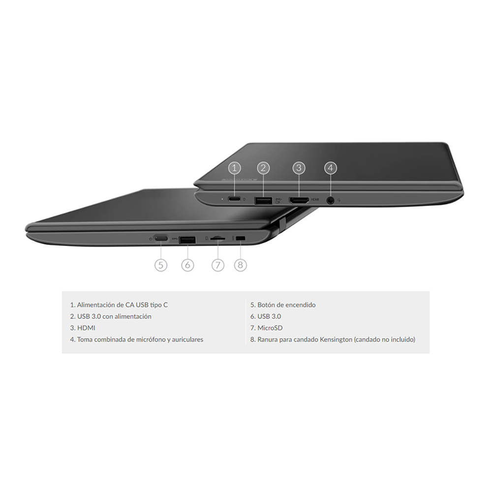 Laptop Lenovo 100e Intel Celeron N4020 4GB/ 64GB Windows 10- Gris Oscuro