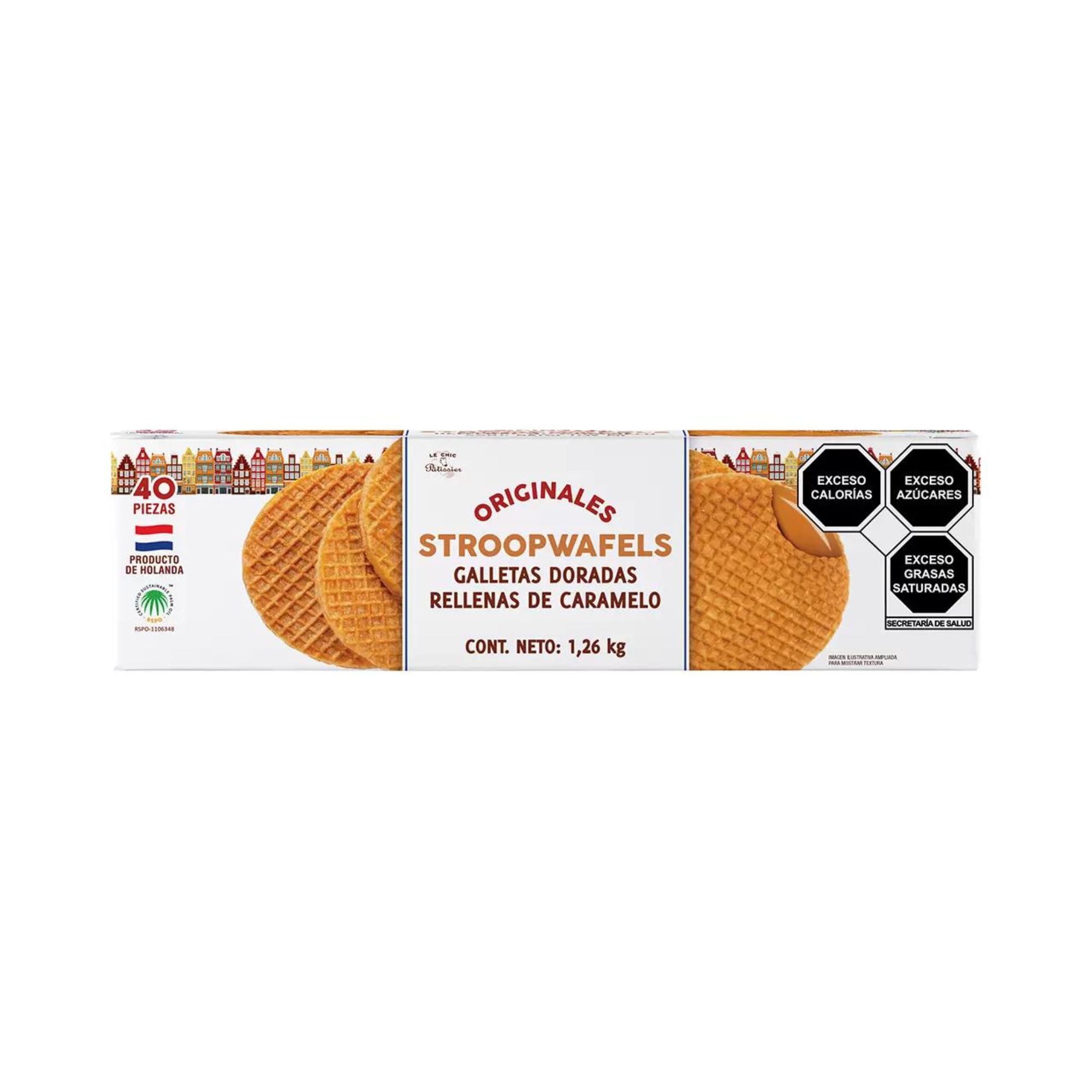 Galletas Doradas Rellenas De Caramelo Stroopwafels 1.26 Kg