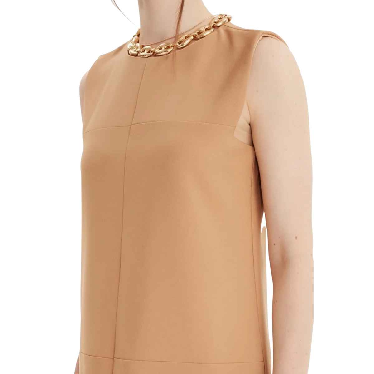 Vestido Básico Camel Talla Mediana 38 Moda Mujer Dama