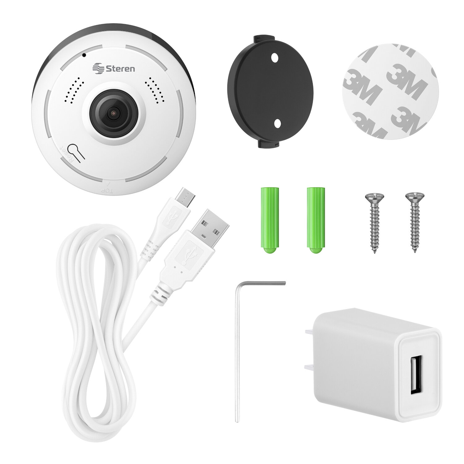 Steren - Cámara de seguridad Wi-Fi* Full HD 360 CCTV-232 