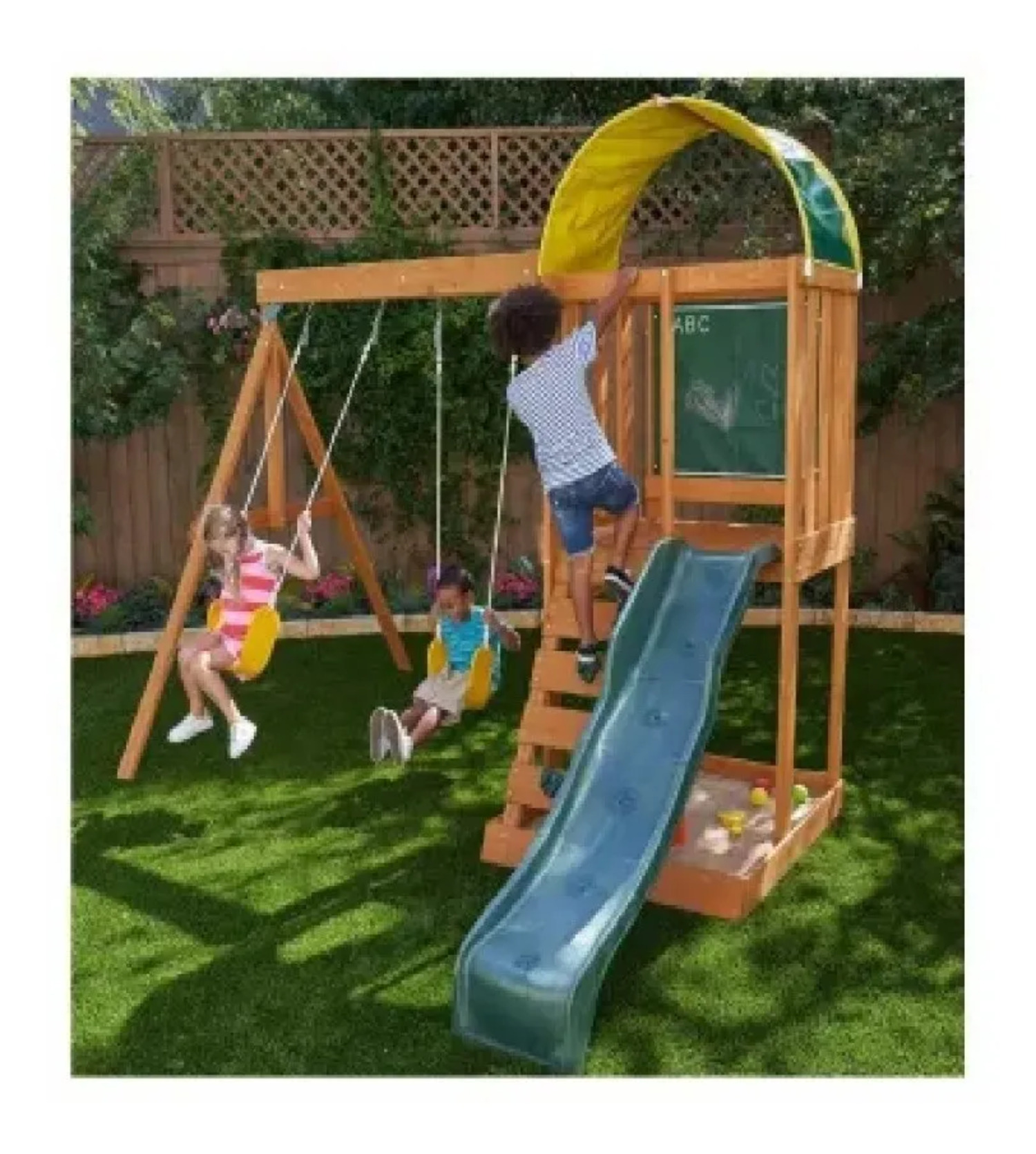 Zona De Juego Kidkraft Con Rasbladilla Y Columpios Premium.