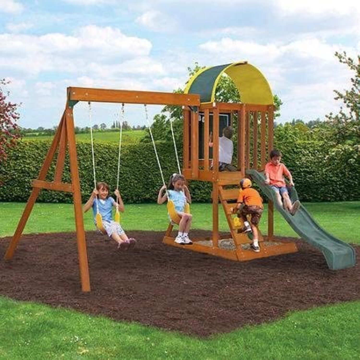 Zona De Juego Kidkraft Con Rasbladilla Y Columpios Premium.