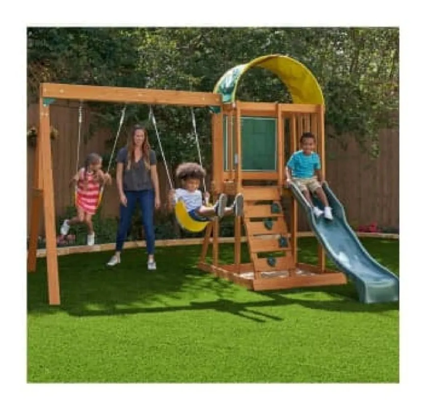 Zona De Juego Kidkraft Con Rasbladilla Y Columpios Premium.