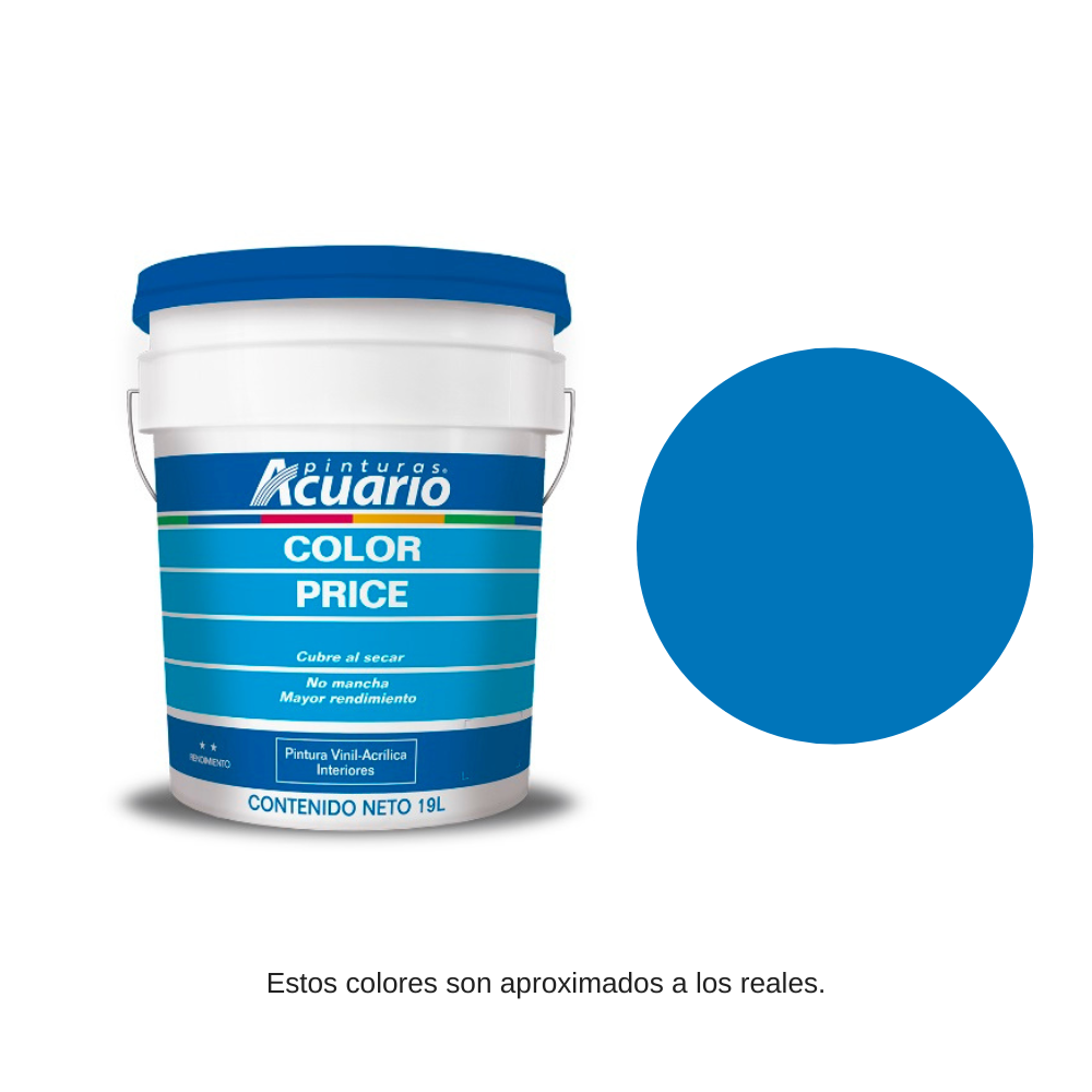 Pintura Color Price Color Azul Intenso 19 Lt Acuario VA81890