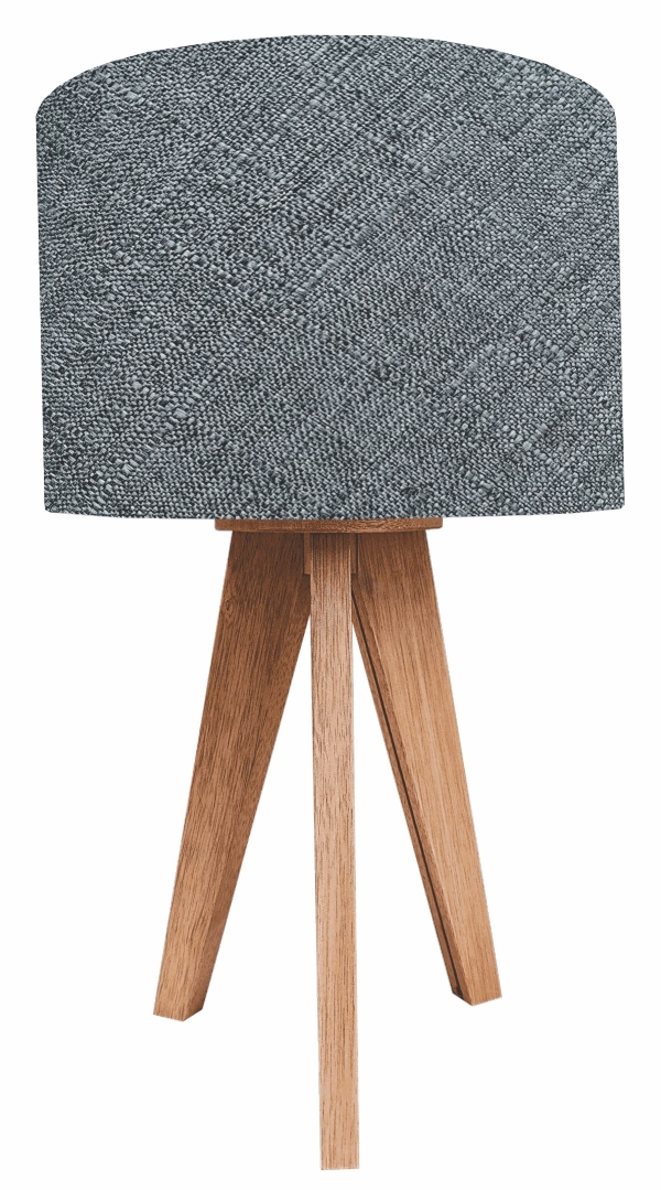 Lampara de Buro de Madera Banack, no Pino entintado Pantalla de Lino