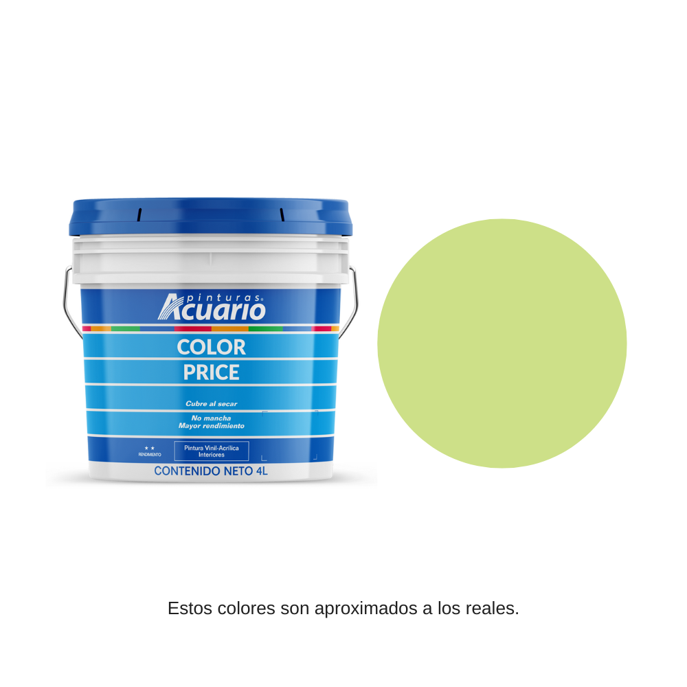 Pintura Color Price Color Verde Natural 4 Lt Acuario VA83440