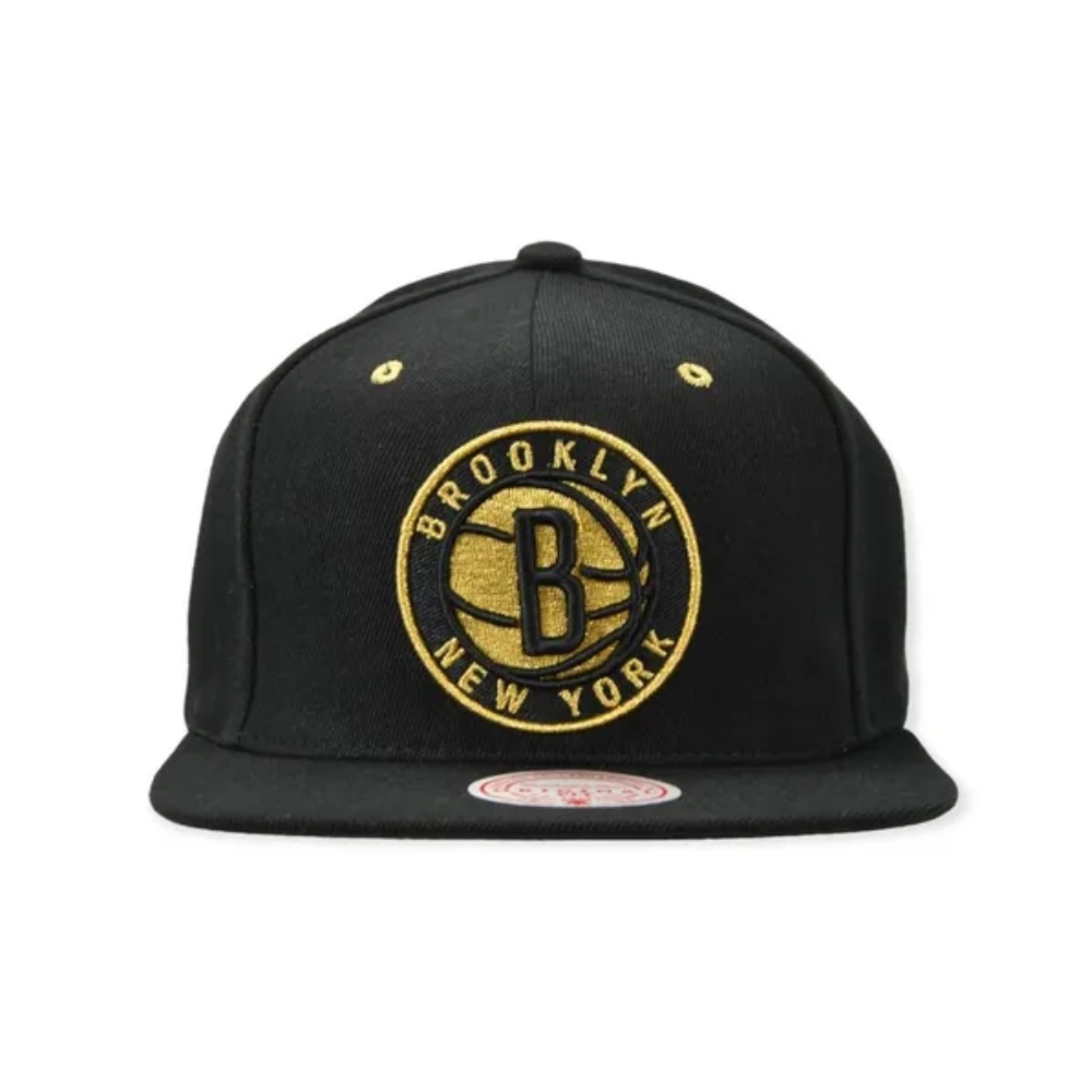 GORRA MITCHELL & NESS SNAPBACK BROOKLYN NEGRO-DORADO MM20134