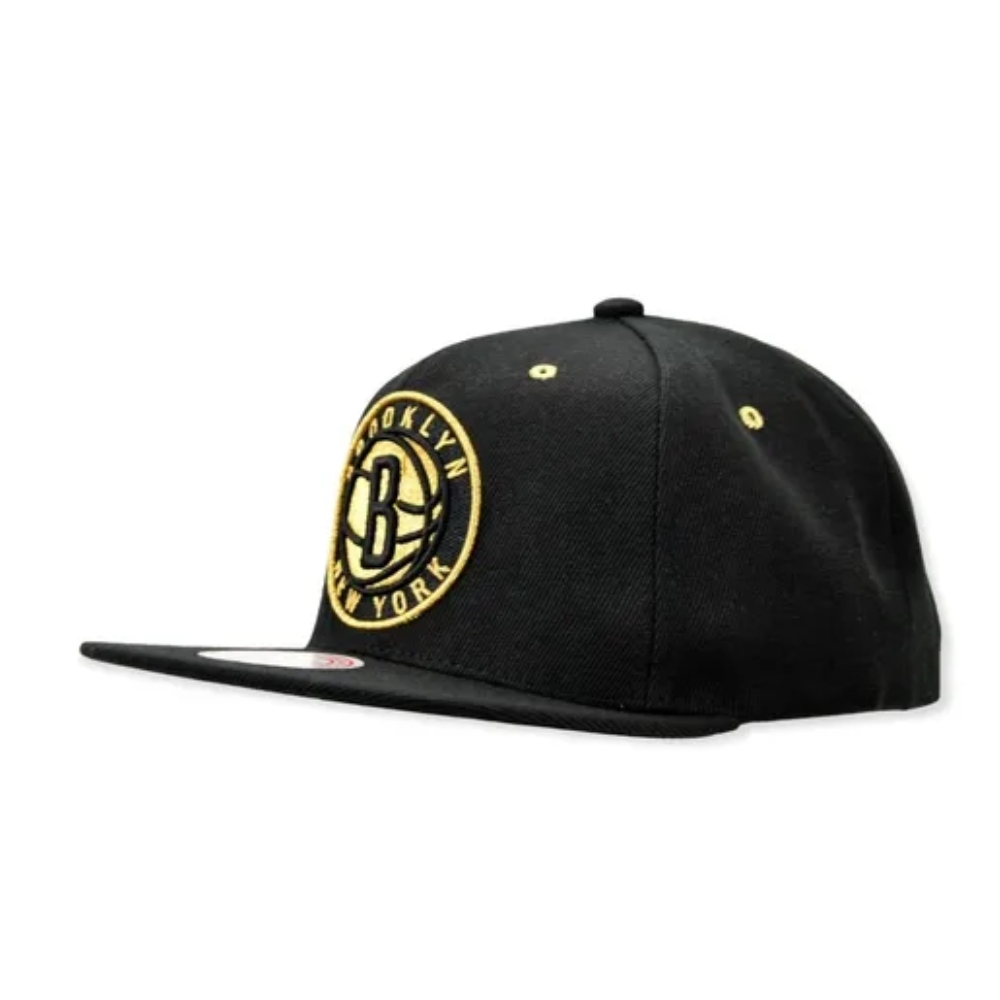 GORRA MITCHELL & NESS SNAPBACK BROOKLYN NEGRO-DORADO MM20134